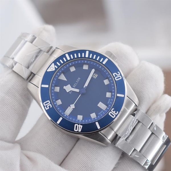 montre de luxe automatic mechanical movement mens watch blue dial 316l stainless steel watchband relojes de lujo para259z, Slivery;brown
montre de luxe automatic mechanical movement mens watch blue dial 316l stainless steel watchband relojes de lujo para259z, Slivery;brown