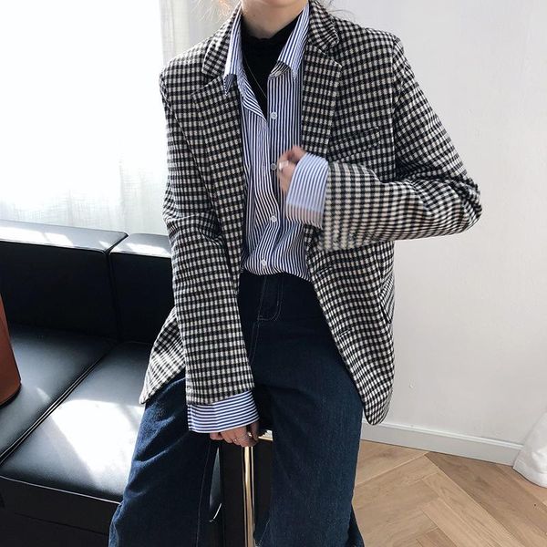 pants black white plaid flap pocket elegant blazer autumn long sleeve korean style women coat
pants black white plaid flap pocket elegant blazer autumn long sleeve korean style women coat