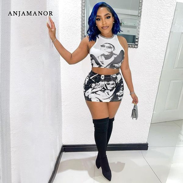 dress anjamanor fashion printed ribbed summer two piece set women mini skirt and crop club outfits dress suit d96bg18, White
dress anjamanor fashion printed ribbed summer two piece set women mini skirt and crop club outfits dress suit d96bg18, White