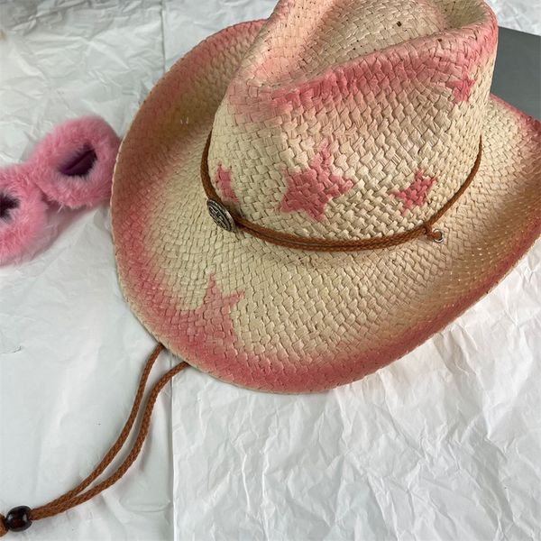 pink spicy girl hats western cowboy hat women sun protection straw hat summer beach hat caps, Blue;gray
pink spicy girl hats western cowboy hat women sun protection straw hat summer beach hat caps, Blue;gray