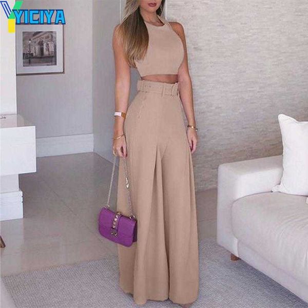 yiciya women's two piece pants women suits no belt sleeveless halter cropped sashes wide leg high waist straight 2 female sets summer, White
yiciya women's two piece pants women suits no belt sleeveless halter cropped sashes wide leg high waist straight 2 female sets summer, White