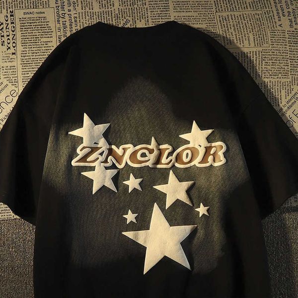 men's t-shirts american retro vintage star short sleeved t-shirt women 2023 summer loose european and american style high street tide b, White;black
men's t-shirts american retro vintage star short sleeved t-shirt women 2023 summer loose european and american style high street tide b, White;black