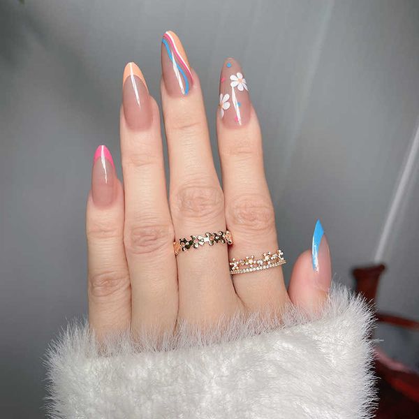 false nails 24pcsset manicure pointed wearing nail art press on fake nails french full cover artificial flower reusable false nails patches, Red;gold
false nails 24pcsset manicure pointed wearing nail art press on fake nails french full cover artificial flower reusable false nails patches, Red;gold