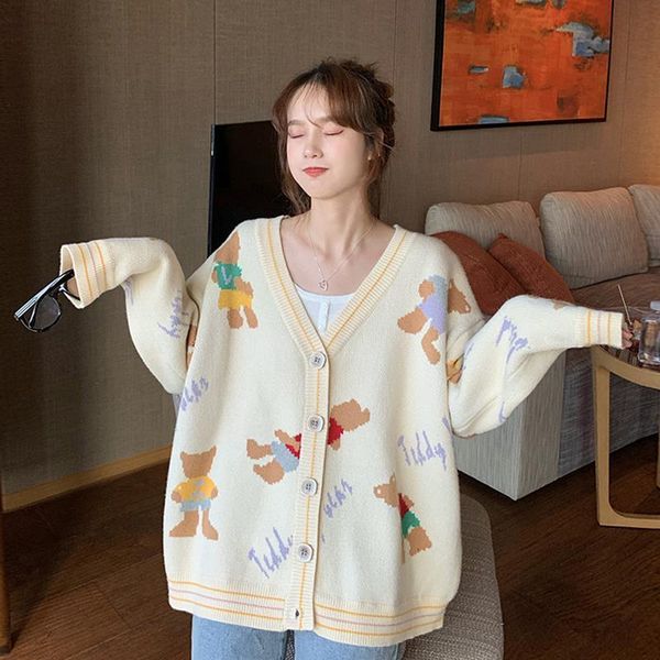 sweaters biggorange knitted loose sweet sweater women korean lazy cardigan jacket students wear autumn new v neck longsleeved top, White;black
sweaters biggorange knitted loose sweet sweater women korean lazy cardigan jacket students wear autumn new v neck longsleeved top, White;black