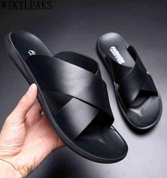 men slippers leather 2022 mens shoes genuine leather slippers for men casual sandals for men outdoor chaussure homme sandalias w222100001, Black
men slippers leather 2022 mens shoes genuine leather slippers for men casual sandals for men outdoor chaussure homme sandalias w222100001, Black