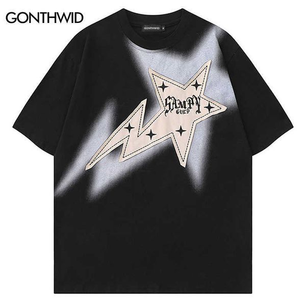 men's t-shirts men hip hop streetwear t shirts embroidery star patch print punk goic tshirt 2023 harajuku fashion casual loose cotton t, White;black
men's t-shirts men hip hop streetwear t shirts embroidery star patch print punk goic tshirt 2023 harajuku fashion casual loose cotton t, White;black