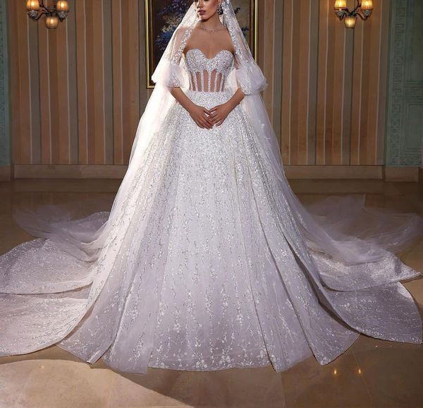 elegant ball gown wedding dresses sleeveless v neck sequins applique lace ruffles bridal gowns diamonds pearls formal dress plus size custom, White
elegant ball gown wedding dresses sleeveless v neck sequins applique lace ruffles bridal gowns diamonds pearls formal dress plus size custom, White