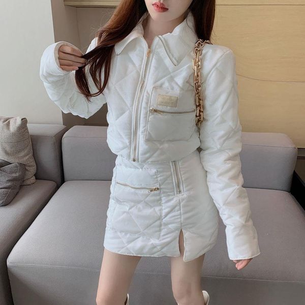 dress autumn winter fashion skirt suit lady thicken warm quilted coats mini short skirt cotton lining twopiece sets skirt for womens, White
dress autumn winter fashion skirt suit lady thicken warm quilted coats mini short skirt cotton lining twopiece sets skirt for womens, White