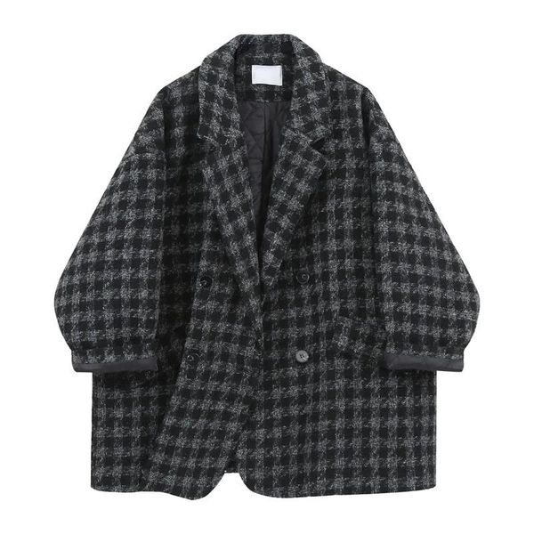 fur houndstooth woolen coat women's autumn and winter 2022 new quilted thickened korean version loose midlength woolen coat commute, Black
fur houndstooth woolen coat women's autumn and winter 2022 new quilted thickened korean version loose midlength woolen coat commute, Black
