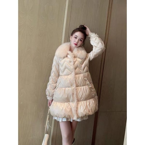 parkas 2022 new fashion women's jacket fox fur collar stitching white duck down ladies down jacket, Black
parkas 2022 new fashion women's jacket fox fur collar stitching white duck down ladies down jacket, Black