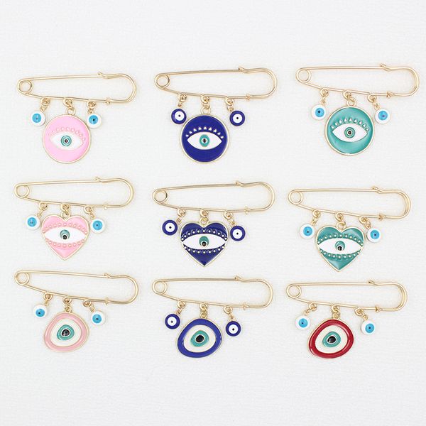 wholesale evil eye brooch blue eye geometric round heart shaped charm safety pin lucky jewelry badge for friends and family gift, Gray
wholesale evil eye brooch blue eye geometric round heart shaped charm safety pin lucky jewelry badge for friends and family gift, Gray