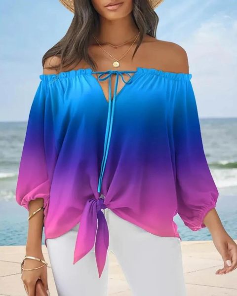 t-shirt summer printed chiffon pullover blouse women fashion slash neck off the shoulder print women, White
t-shirt summer printed chiffon pullover blouse women fashion slash neck off the shoulder print women, White
