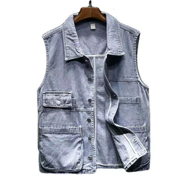 men's vests 2023 retro denim vest men sleeveless cargo jacket harajuku style tooling jean cowboy fashion wasitcoat men's clothing, Black;white
men's vests 2023 retro denim vest men sleeveless cargo jacket harajuku style tooling jean cowboy fashion wasitcoat men's clothing, Black;white