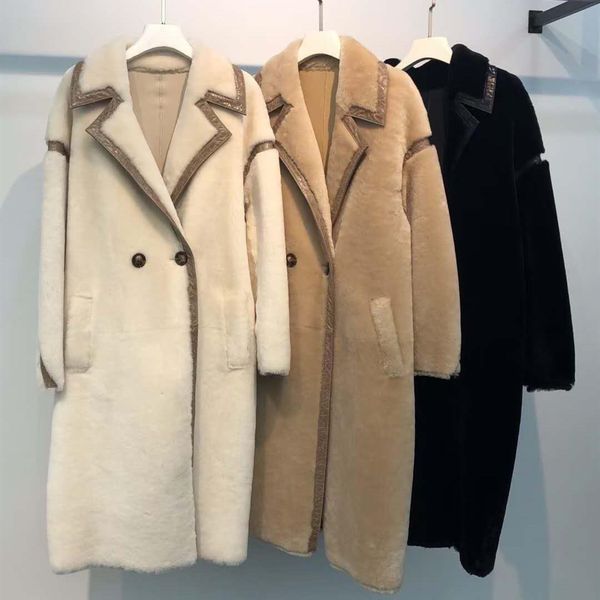 fur 100% real merino sheep fur woolen long coat woman genuine leather autumn winter turndown wool jacket woman casual slim, Black
fur 100% real merino sheep fur woolen long coat woman genuine leather autumn winter turndown wool jacket woman casual slim, Black