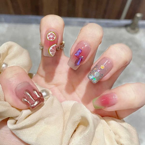 false nails 24pcs full coverage wear reusable fake nails short ballet false nails fresh lemon shiny crushed diamond nail art fake nail set j, Red;gold
false nails 24pcs full coverage wear reusable fake nails short ballet false nails fresh lemon shiny crushed diamond nail art fake nail set j, Red;gold