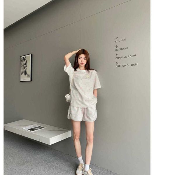 23ss womens designer clothing women short sets round neck pure cotton color monogram logo print short sleeve elastic waist drawstring shorts, White
23ss womens designer clothing women short sets round neck pure cotton color monogram logo print short sleeve elastic waist drawstring shorts, White