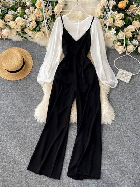 dress spring autumn women's sets korean the bottoming shirt allmatch sling jumpsuit new loose casual twopiece sets ll950, White
dress spring autumn women's sets korean the bottoming shirt allmatch sling jumpsuit new loose casual twopiece sets ll950, White