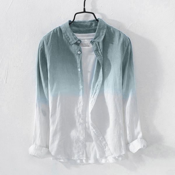 men's casual shirts new mens shirt autumn mens cool thin breathable lapel collar winter long sleeve hanging dyed gradient linen shirt o, White;black
men's casual shirts new mens shirt autumn mens cool thin breathable lapel collar winter long sleeve hanging dyed gradient linen shirt o, White;black