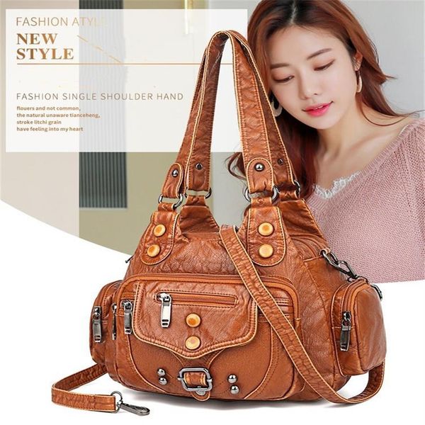 washable pu bag women's handbag retro fashion rivet packs soft leather tote bags multi pocket handbags large capacity messeng184s
washable pu bag women's handbag retro fashion rivet packs soft leather tote bags multi pocket handbags large capacity messeng184s
