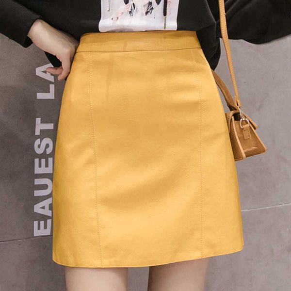 summer fashion elegant women pu leather casual high waist mini ladies aline short skirts black yellow aa230420
summer fashion elegant women pu leather casual high waist mini ladies aline short skirts black yellow aa230420