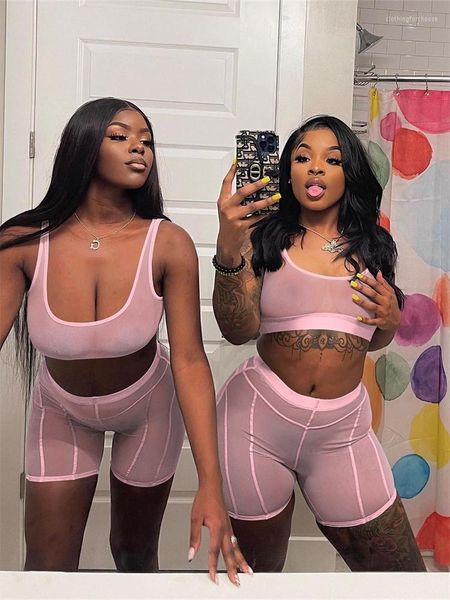 fancy woman women's tracksuits women matching sets sleeveless sporty crop skinny shorts suits mesh pink see though 2 two pieces outfits, Gray
fancy woman women's tracksuits women matching sets sleeveless sporty crop skinny shorts suits mesh pink see though 2 two pieces outfits, Gray