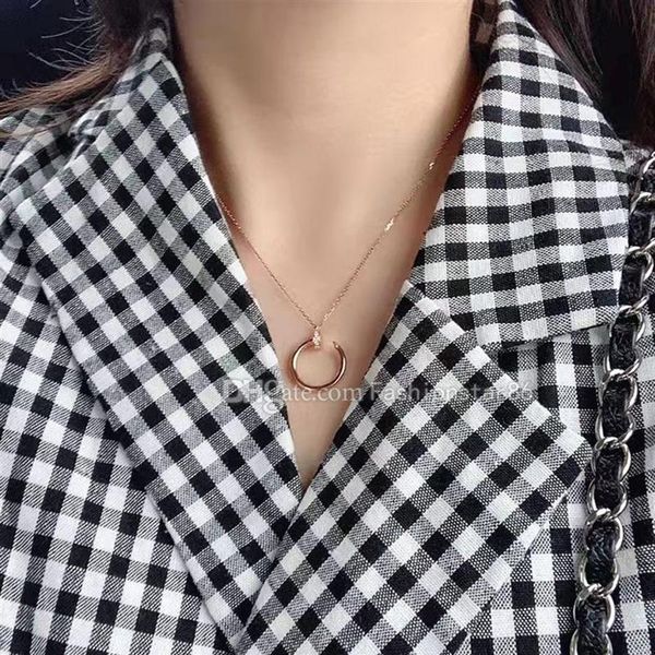 designer men and women nail necklace classic simple pendant necklaces bright diamond luxury jewelry rose gold titanium steel gift 156n, Silver
designer men and women nail necklace classic simple pendant necklaces bright diamond luxury jewelry rose gold titanium steel gift 156n, Silver