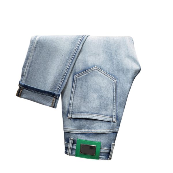 men's jeans spring summer thin men slim fit european american high-end brand small straight double o pants f210-1, Blue
men's jeans spring summer thin men slim fit european american high-end brand small straight double o pants f210-1, Blue