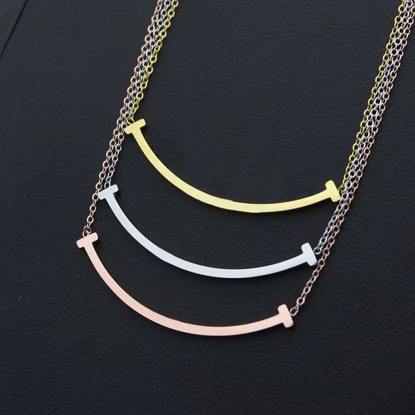 fashion new t smile pendant necklace for women brand charm titanium steel designer necklace 18k gold luxury jewelry, Silver
fashion new t smile pendant necklace for women brand charm titanium steel designer necklace 18k gold luxury jewelry, Silver
