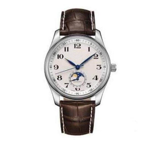 classic man watch mechanical automatic watches for men white dial brown leather strap 0012344, Slivery;brown
classic man watch mechanical automatic watches for men white dial brown leather strap 0012344, Slivery;brown
