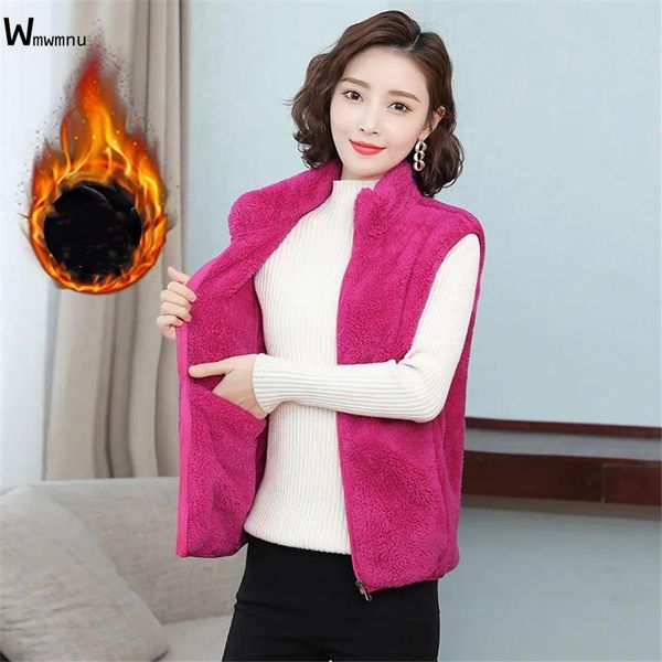 vests double sided fall winter gilets casual waistcoat sleeveless jacket thick coat oversized 4xl faux coral fleece plush women vest, Black;white
vests double sided fall winter gilets casual waistcoat sleeveless jacket thick coat oversized 4xl faux coral fleece plush women vest, Black;white