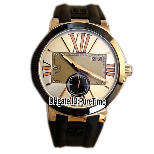 new executive dual time 246-00-3 421 rose gold silver dial date automatic mens watch blue rubber sports watches puretime 110267d, Slivery;brown
new executive dual time 246-00-3 421 rose gold silver dial date automatic mens watch blue rubber sports watches puretime 110267d, Slivery;brown