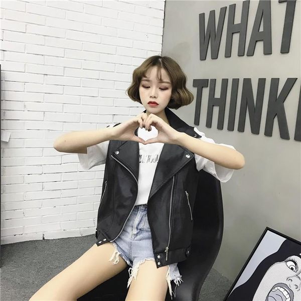 vests new woman punk black leather vest female faux leather biker vests ladies zipper autumn winter sleeveless jacket waistcoat a178, Black;white
vests new woman punk black leather vest female faux leather biker vests ladies zipper autumn winter sleeveless jacket waistcoat a178, Black;white