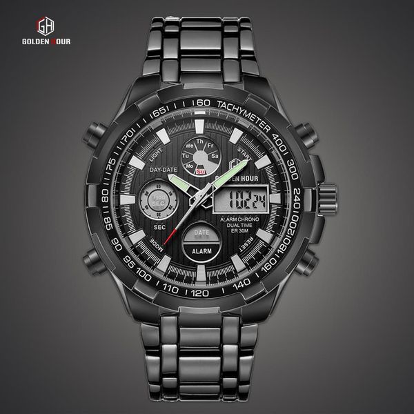 goldenhour stainless alarm men's quartz watch sport man business male watches waterproof luminous military men wristwatch clo309e, Slivery;brown
goldenhour stainless alarm men's quartz watch sport man business male watches waterproof luminous military men wristwatch clo309e, Slivery;brown