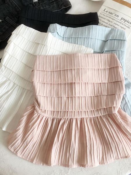 tanks summer sweet women wrap chest ladies cascading strapless camisole ruffles hem shirt bottom loose underwear vest outwear, Black;white
tanks summer sweet women wrap chest ladies cascading strapless camisole ruffles hem shirt bottom loose underwear vest outwear, Black;white
