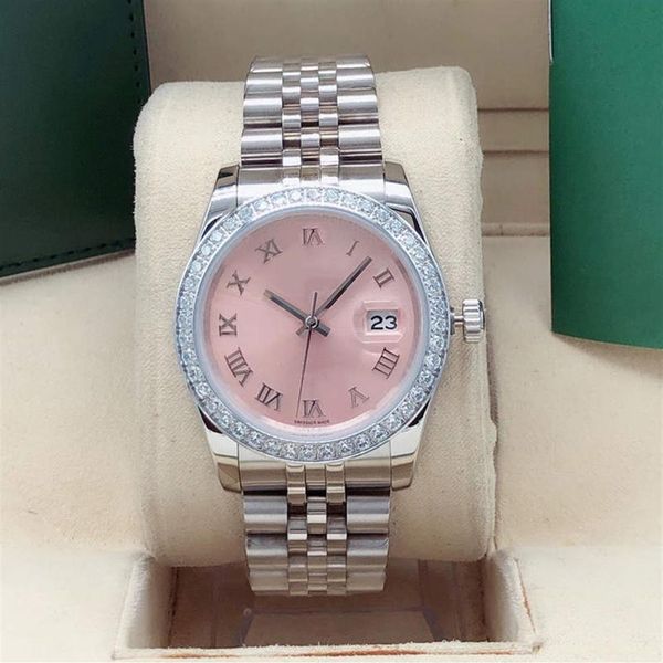fashion classic pink ladies automatic mechanical watch 31mm diamond ring with folding buckle in stainless steel285i, Slivery;brown
fashion classic pink ladies automatic mechanical watch 31mm diamond ring with folding buckle in stainless steel285i, Slivery;brown