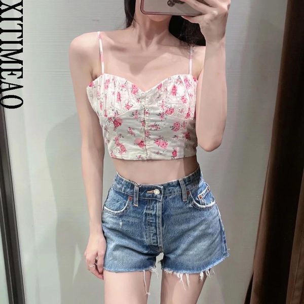 t-shirt xitimeao women fashion front buttons floral print cropped tank vintage backless elastic thin straps female camis mujer, White
t-shirt xitimeao women fashion front buttons floral print cropped tank vintage backless elastic thin straps female camis mujer, White