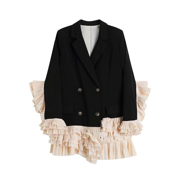 pants vintage patchwork lrregular hem dress blazer women autumn winter fashion long sleeve coats female stylish suits outwear, White
pants vintage patchwork lrregular hem dress blazer women autumn winter fashion long sleeve coats female stylish suits outwear, White