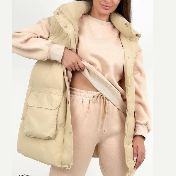 vests long vest cotton jacket 2021 winter temperament fashion casual big pockets warmth thick cotton jacket women jackets for women, Black;white
vests long vest cotton jacket 2021 winter temperament fashion casual big pockets warmth thick cotton jacket women jackets for women, Black;white