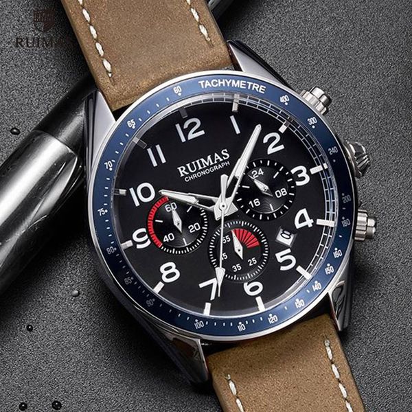 ruimas men's brown leather quartz watches luxury chronograph wristwatch men military sports watch male relogios masculino 574206a, Slivery;brown
ruimas men's brown leather quartz watches luxury chronograph wristwatch men military sports watch male relogios masculino 574206a, Slivery;brown