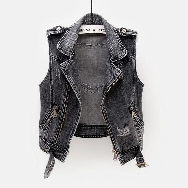 vests gray jean cowboy waistcoat hole denim women vest female spring autumn sleeveless wild short jacket girls ripped 5xl vest, Black;white
vests gray jean cowboy waistcoat hole denim women vest female spring autumn sleeveless wild short jacket girls ripped 5xl vest, Black;white