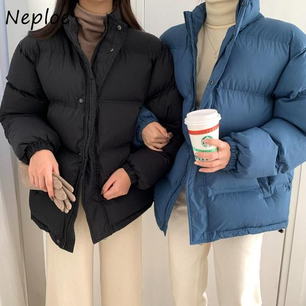 leather neploe stand neck solid color long sleeve coats autumn jaqueta feminina chaquetas parkas pockets singlebreasted puffer jacket, Black
leather neploe stand neck solid color long sleeve coats autumn jaqueta feminina chaquetas parkas pockets singlebreasted puffer jacket, Black