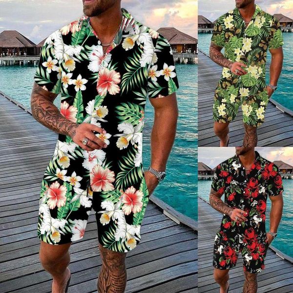 men's tracksuits men's spring/summer leisure sports hawaii beach style stitching stripe print short sleeved shirt pants two piece, Gray
men's tracksuits men's spring/summer leisure sports hawaii beach style stitching stripe print short sleeved shirt pants two piece, Gray
