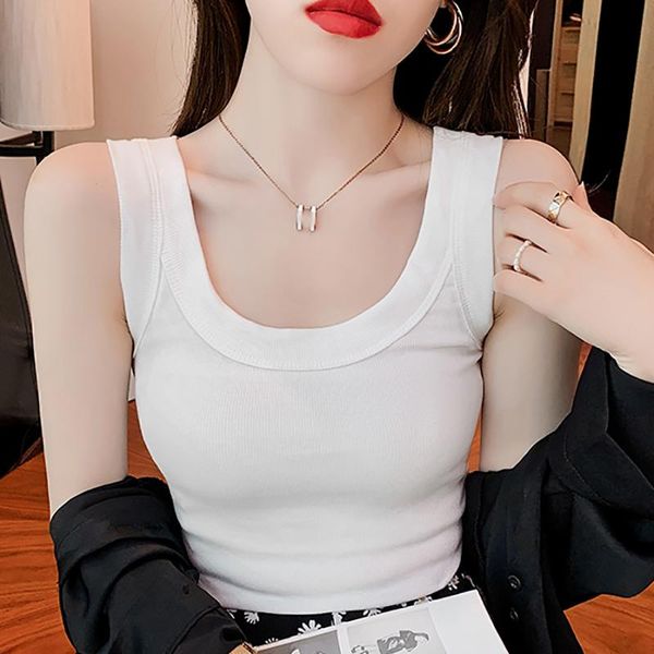tanks summer 2021 cotton tank female solid casual tanks white skinny camisole screw thread women basic camisole tshirt black, Black;white
tanks summer 2021 cotton tank female solid casual tanks white skinny camisole screw thread women basic camisole tshirt black, Black;white
