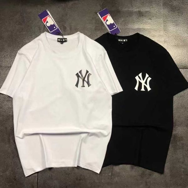 2022 summer new mlb yankees ny printed couple short sleeve t-shirt round neck pullover bottoms, White;black
2022 summer new mlb yankees ny printed couple short sleeve t-shirt round neck pullover bottoms, White;black