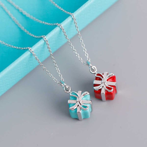 tiffy s925 silver enamel red blue pendant gift box collar necklace female valentine's, Black
tiffy s925 silver enamel red blue pendant gift box collar necklace female valentine's, Black