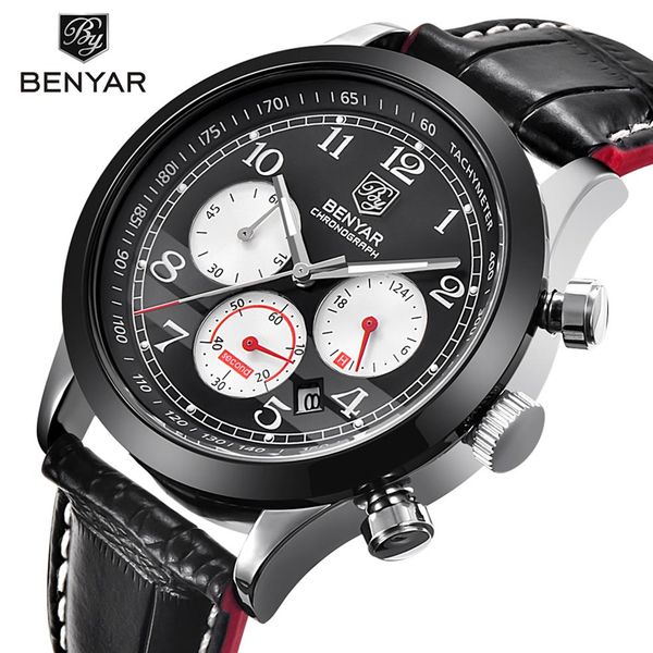 benyar brand sport waterproof chronograph men watch brand luxury male leather quartz military wrist watch men clock saat293c, Slivery;brown
benyar brand sport waterproof chronograph men watch brand luxury male leather quartz military wrist watch men clock saat293c, Slivery;brown