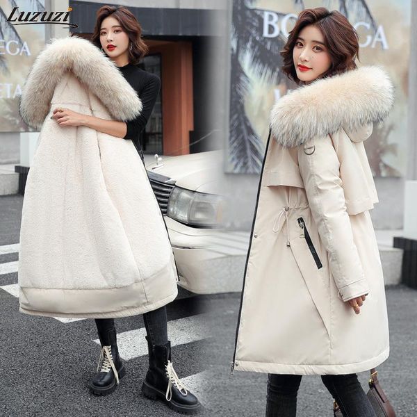 leather luzuzi cotton jacket women winter 2022 new warm thick fleece hooded fur liner parkas female solid loose casual long coat outwear, Black
leather luzuzi cotton jacket women winter 2022 new warm thick fleece hooded fur liner parkas female solid loose casual long coat outwear, Black