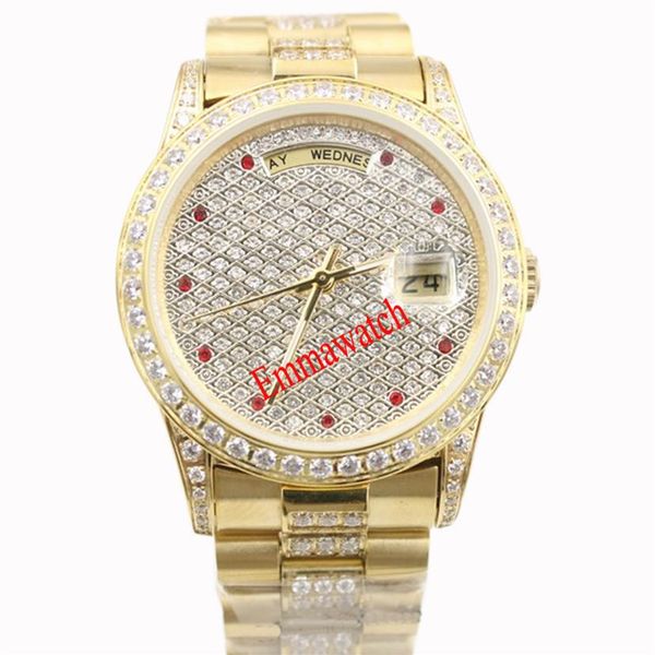 18k gold diamonds watch mechanical self-winding men luxury 36mm size sapphire glass iced out watches good quality326e, Slivery;brown
18k gold diamonds watch mechanical self-winding men luxury 36mm size sapphire glass iced out watches good quality326e, Slivery;brown