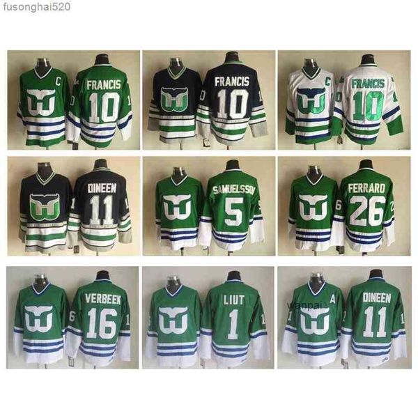 95 retro vintage hartford whalers jersey 10 ron francis 1 mike liut 11 kevin dineen 16 patrick verbeek 26 ray ferraro 5 ulf samuelsson, Black;red
95 retro vintage hartford whalers jersey 10 ron francis 1 mike liut 11 kevin dineen 16 patrick verbeek 26 ray ferraro 5 ulf samuelsson, Black;red
