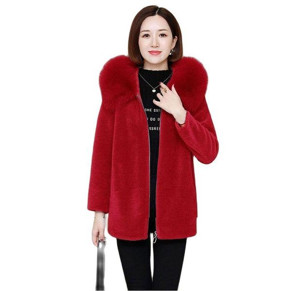 leather overcoat parka thicken hooded winter ladies jacket 2021new imitate lambswool fur women's coat mother's grain fleece overco, Black
leather overcoat parka thicken hooded winter ladies jacket 2021new imitate lambswool fur women's coat mother's grain fleece overco, Black